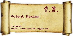 Volent Maxima névjegykártya